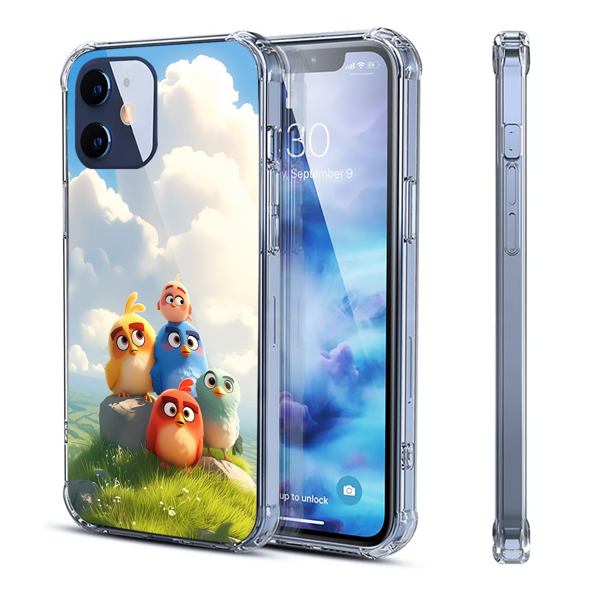 （画像用） Angry Birds アングリーバード 【iPhone 12シリーズ対応】透明スマホケース（クリアソフトケース）